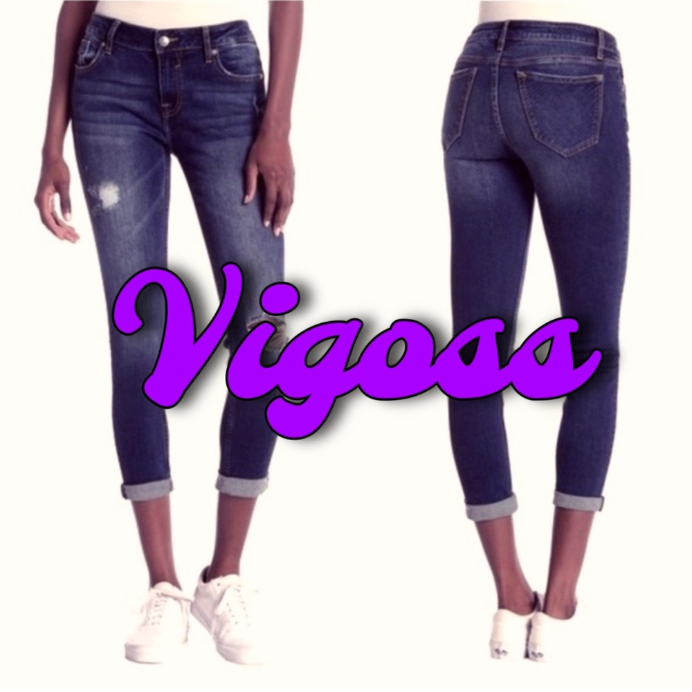 Vigoss The Thompson Skinny Distressed Mid-Rise Jeans